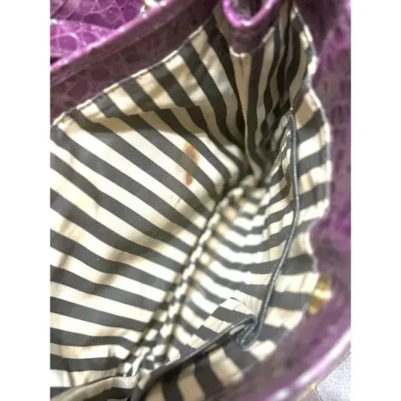 Gianni Bini Large Purple Leather Bag - Picture 9 of 16